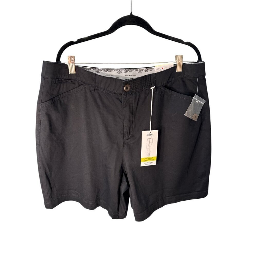 Intro Love the Fit Hailey Short Sun washed Twill Roll up Cuff,  Size 16 NWT